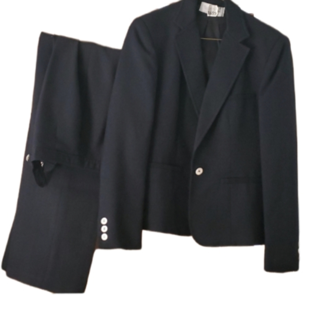 RARE Evan-Picone Vintage Black Linen Pants Suit Size 8